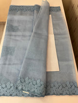 Cutwork Kora Organza saree with full cutwork blouse-  MS14154 PowderBlue