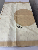 Semi chanderi silk saree with zari weaving - MKT891