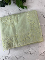 Mul chanderi saree with applique borders MSH112- PastelGreen