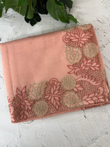 Cutwork Moonga checks saree MSH202 - Peach(2)