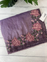 Crush Organza cutwork & embroidery saree MS7544 - Mauve