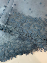 Tissue Organza saree with embriodery MS14638 DuskyBlue