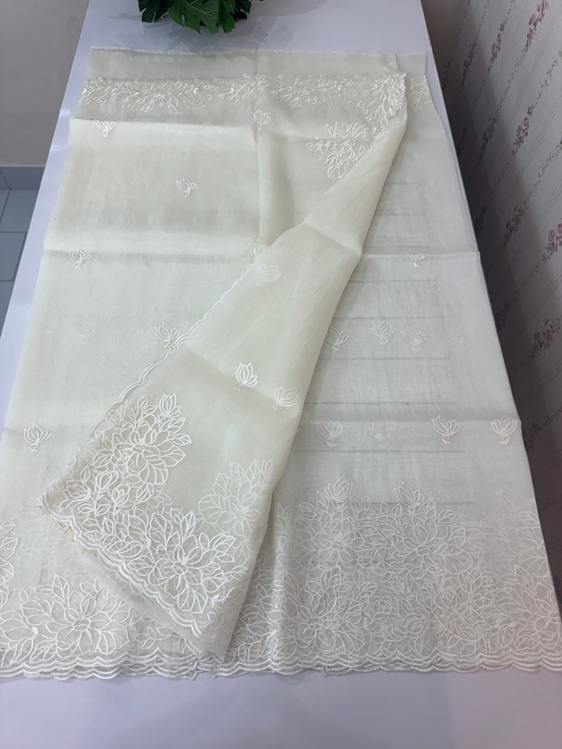 Tissue Organza saree MS14051 - Offwhite