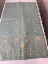 Applique and embroidery work 
 Kota Silk saree MSH118- PowderBlue