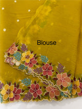 Crush Organza saree with embroidery borders MBS675