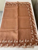 Silky kota saree with embriodery borders MS16372 Rust