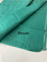 Soft kota silk saree with embriodery MS14809- BluishGreen