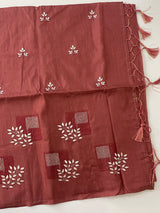 Butter silk saree with embroidery MTS569