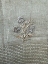 Blended tussar saree with zari embriodery - MS8665 (4) Pearl Cream