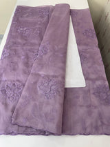 Glass organza saree with applique work- MSHW229