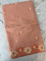 Soft Tissue kota embroidery saree MSK4660 Peach