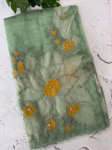 Designer Glass organza saree with applique work- MSH15195