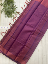 Brocade Semi soft silk with border MSS167 - Purple