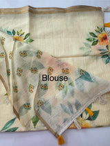 Digital printed semi Linen Saree MLS615- 9