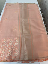 Soft Tissue kota embroidery saree MSK4660 Peach