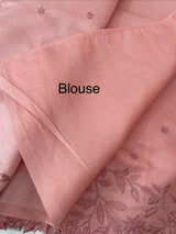 Blended Satin finish Tussar silk saree with applique work- MS8178