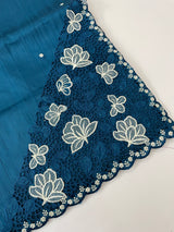 Cutwork Semi tussar saree MTSS674 DeepBlue