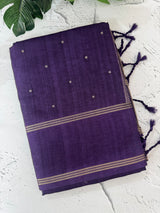 Tussar mix soft silk saree with Retta pettu borders - MST988 Purple