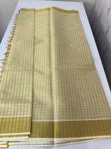 Kerala Golden tissue saree- checks