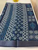 Indigo chanderi saree with kanta embriodery MS59012