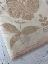 Mul chanderi tissue applique work saree MSH177