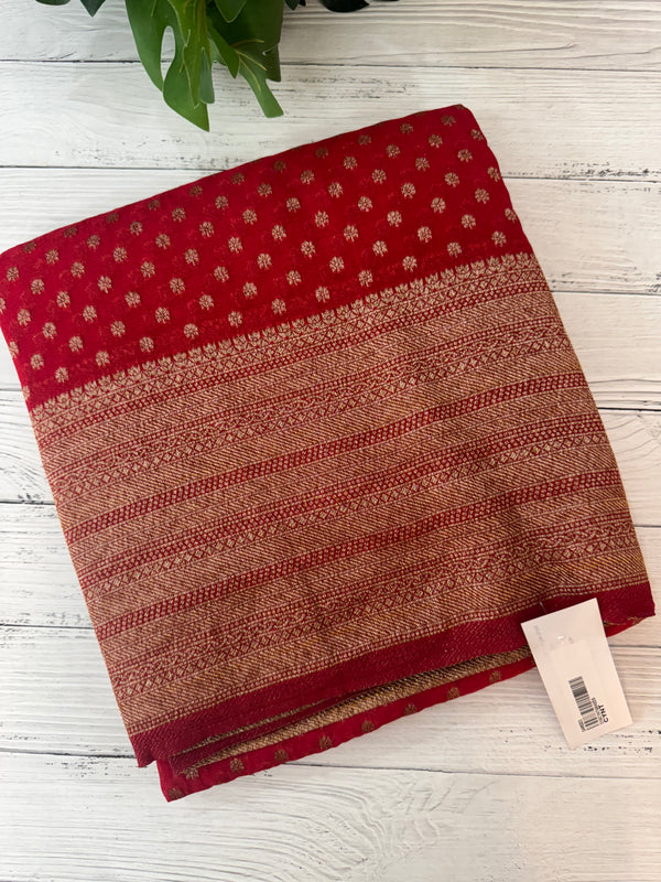 Semi banarasi Khaddi Georgette saree - MS1476 RED