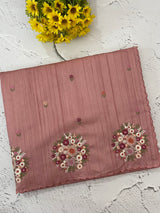 Blended tussar silk saree with embroidery- MS1072 NudePeach