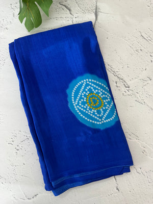 Bandhani Satin semi modal silk saree with blouse MMB678