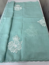 Crush Organza saree with applique work MBS677