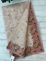 Embriodery Kota Silk Cutwork saree SBLCYTM - Pastel PeachPink