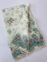 Handworked glass organza saree with floral digital prints- MS15737