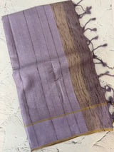 Semi soft Matka silk saree with borders MSS599 Lavender