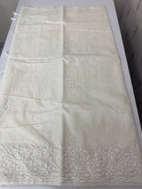 Mul chanderi chikankari embriodery saree MSH291 (1) Offwhite