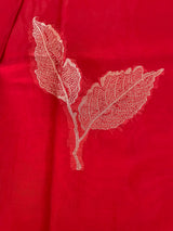 Blended Banarasi silk organza saree with zari weaving MSSA499 ChilliRed