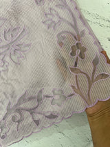 Moonga checks saree with Net Applique borders  MSH157 Lavender