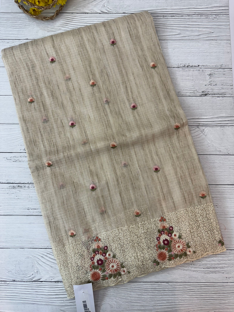 Soft kota silk saree with embroidery MSS678 (Triangle embroidery)