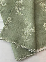 Soft kota silk saree with embroidery and scalloped border MS14983