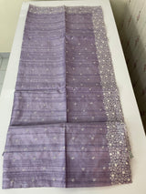 Semi tussar saree with embroidery MST121 Lavender