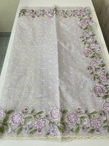 Phulkari NetKota embroidery saree - MSH126 Lavender