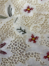 Blended Satin finish Tussar silk saree with  cutwork- MS16071 Offwhite