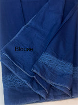 Kota saree with crochet work and lace border MCJ879 DarkBlue