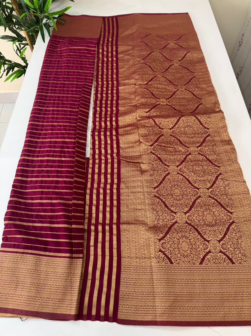 Semi banarasi Georgette saree - SYACNNR BerryWine