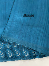 Semi tussar saree with cutwork MSHK566 Teal