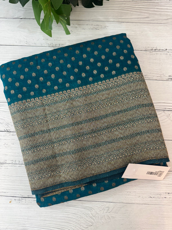 Semi banarasi Khaddi Georgette saree - MS1476 TealBlue