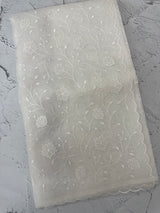 Organza saree with appliqué work - MSH192(4) White