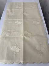 Kota Moonga checks Applique work saree  MSH278 Ivory