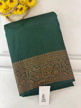 Banarasi warm silk saree with brocade blouse MS12165 BottleGreen