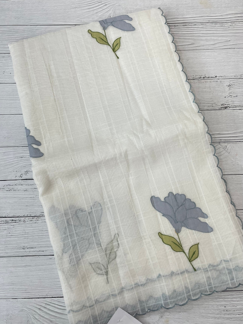 Kota silk cotton saree with applique work MS81789
