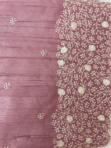 Semi tussar saree with embroidery MST121- Pink