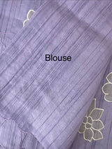 Blended tussar saree with applique work MTSS459